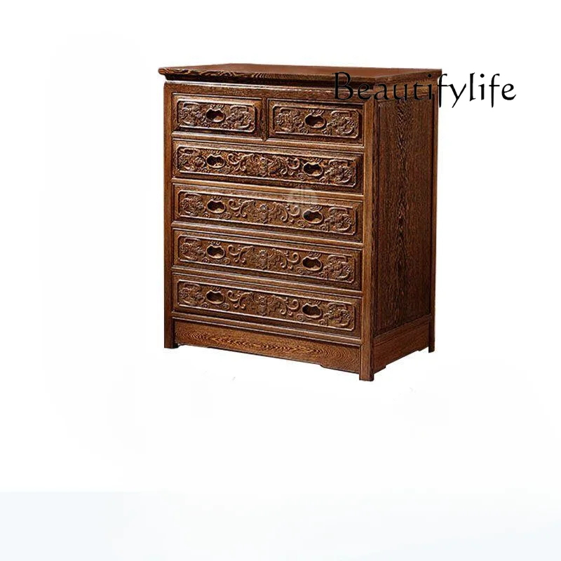 

Rosewood Chest of Six Drawers Door Frame in Chinese Antique Style Carved Solid Wood Storage Organizer Storage Cabinet