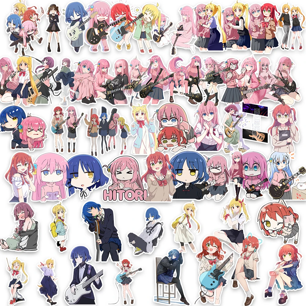 DIY 60 قطعة BOCCHI The ROCK! ملصقات أنيمي لطيف الكرتون Gotoh Hitori اللعب الهاتف المحمول الغيتار ملصقات الكتابة على الجدران باردة الديكور #2
