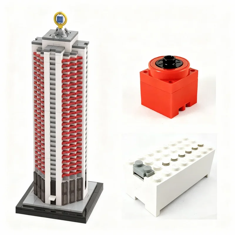 

1317pcs MOC Motorized Wintergartenhochhaus Leipzig Germany Architecture Model Building Blocks Toy Christmas Gifts Education