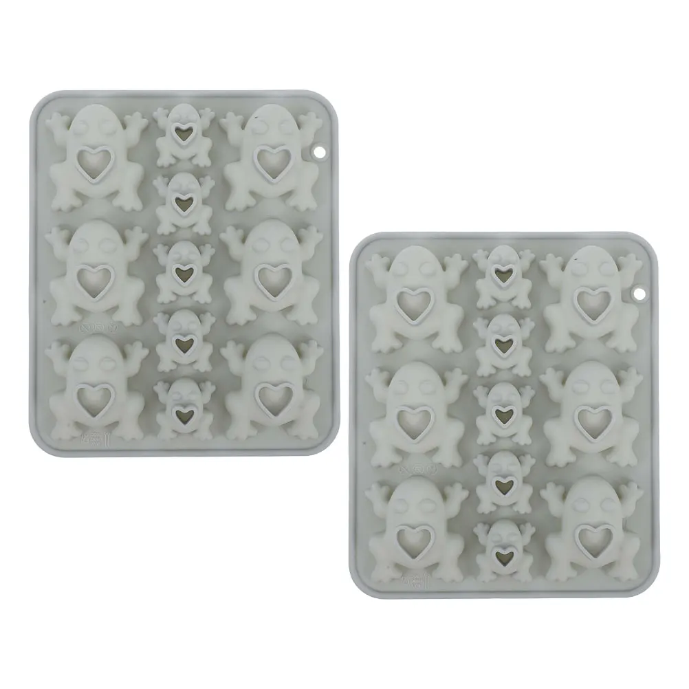 

2Pcs Frog Silicone Fondant Mold 11-Cavity Chocolate Shape Baking Tray Animal Theme Pastry Tools Cake Decorating Molds