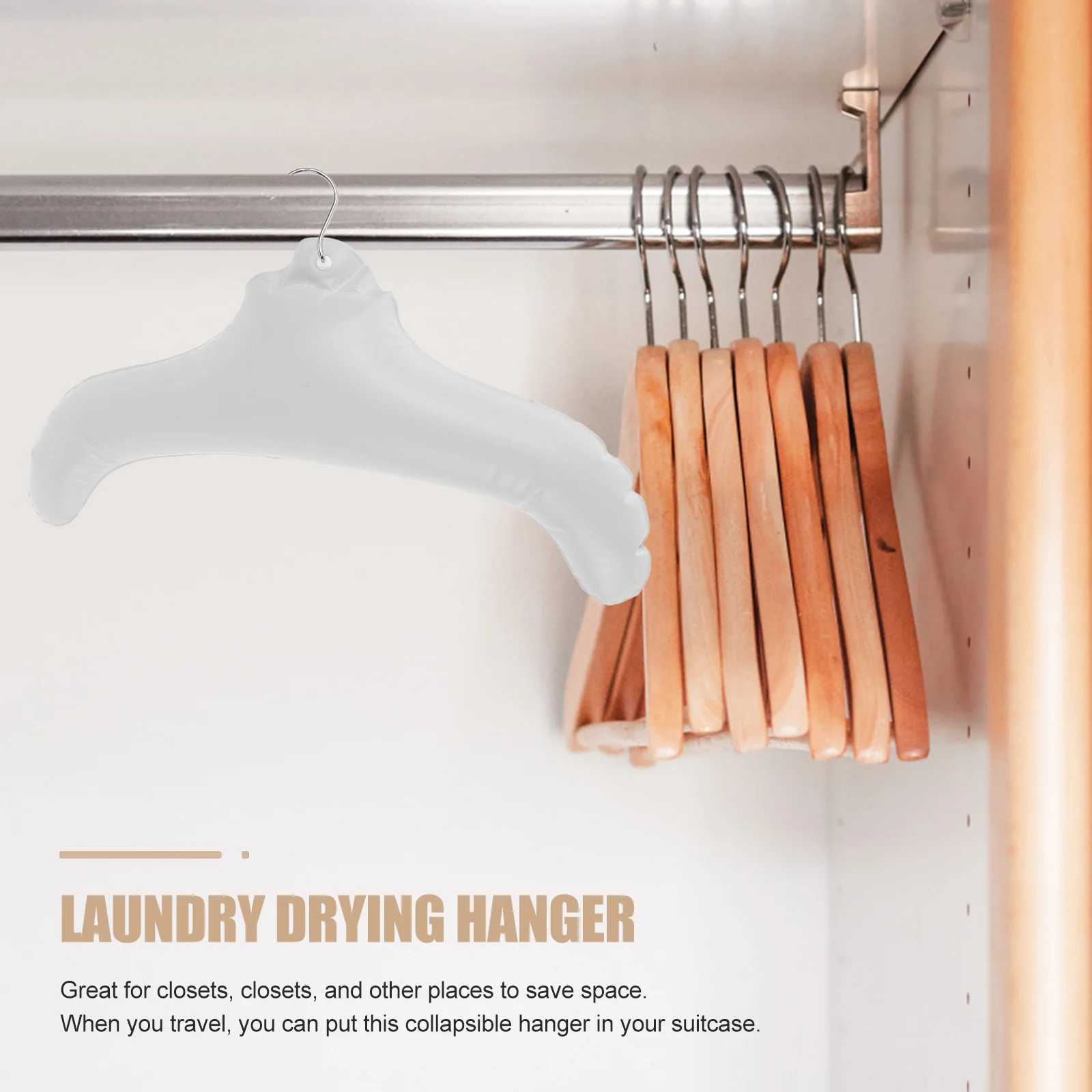 

3 Pcs Foldable Hanger Folding Clothes Coat Inflatable Clothing Hangers for Pants Closet