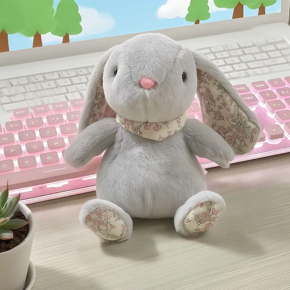 

Induction Rhythm Piano Drooping Ear Rabbit Plush Doll Sound Music Toys PP Cotton Little Bear Plush Keychain Soft Portable