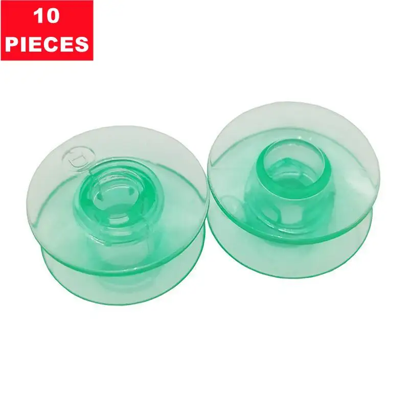 10Pcs/Lot Green Plastic Bobbins Fits For HUSQVARNA VIKING  Household Sewing Machines Many Models Sewing Accessories