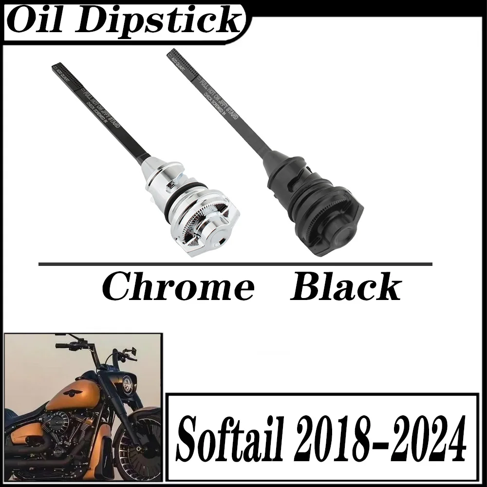 FOR Harley Softail 2018-2024 FXBR FXBB FLFB FLHC FXLR FLSL FLSB FXST FLFBS FXFBS FLDE FXBRS Oil Dipstick Aluminum Black Chrome