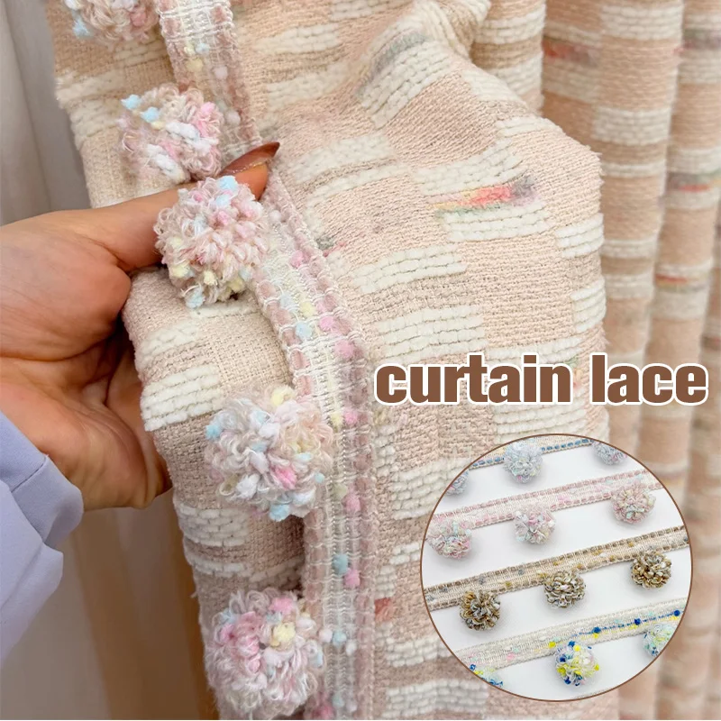 

Tassel Fringe Trim for Curtains Pom Pom Ball Valance Decorative Ribbon Diy Sewing Craft Home Wedding Decor Household