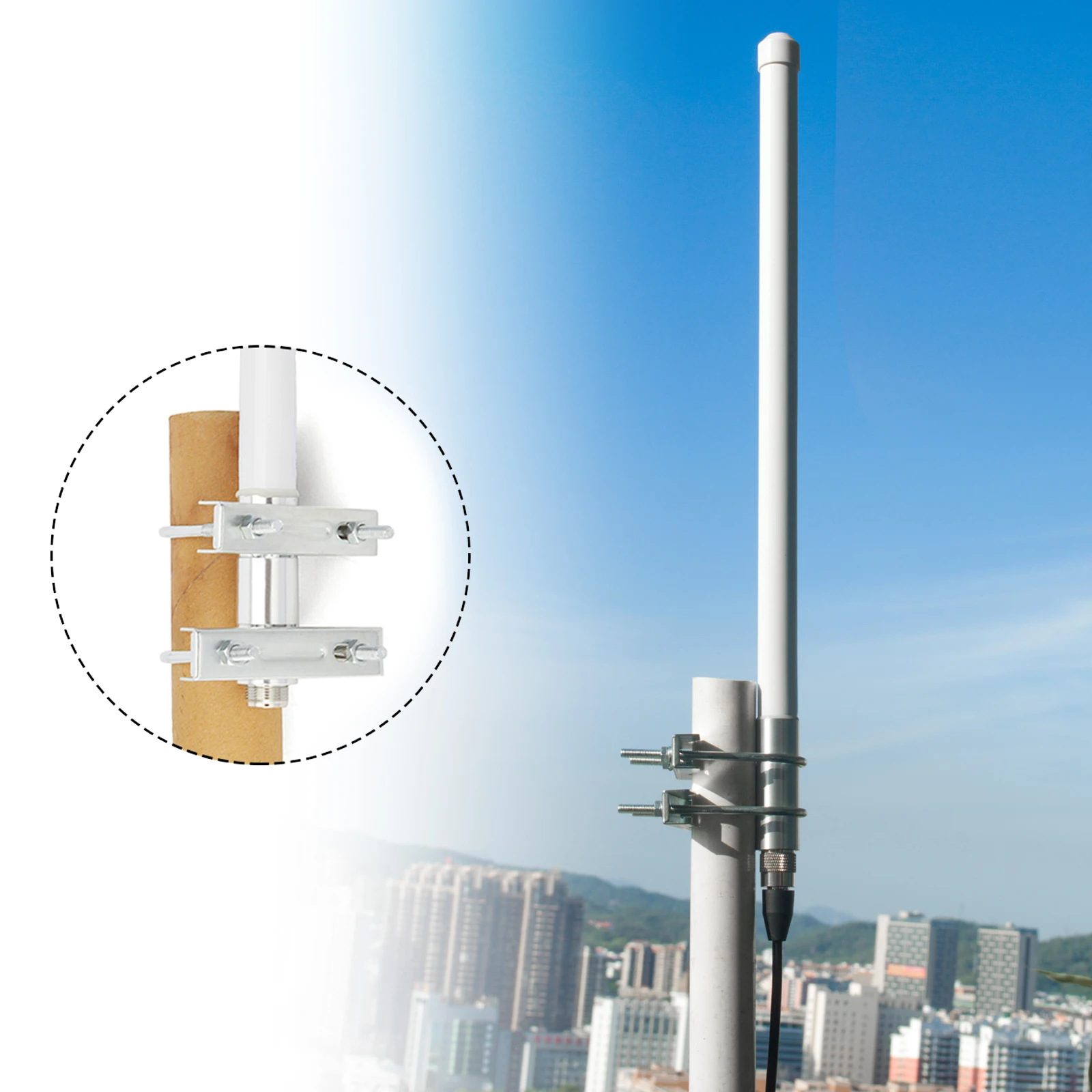 Dual Band VHF UHF Fiberglass Antenna 144/430MHz SO239 Mobile Radio Base Antenna for Ham Radio Device Repeater Mobile Transceiver