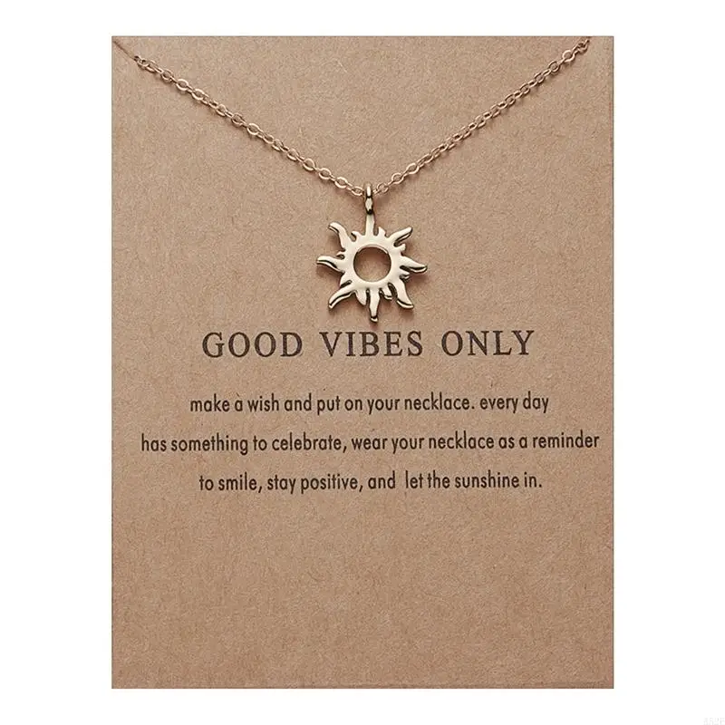 

652F New Trendy Alloy Necklace Elegant for Sun Luck Pendant Necklaces for Women Girl Lady Fashion Clavicle Chain Jewelry