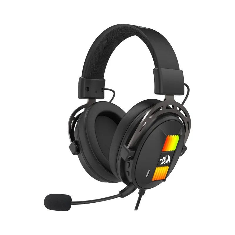 Redragon H375 casque de jeu filaire, pilotes 53mm son Surround 7.1, micro suppression de bruit détachable, casque d'ordinateur USB
