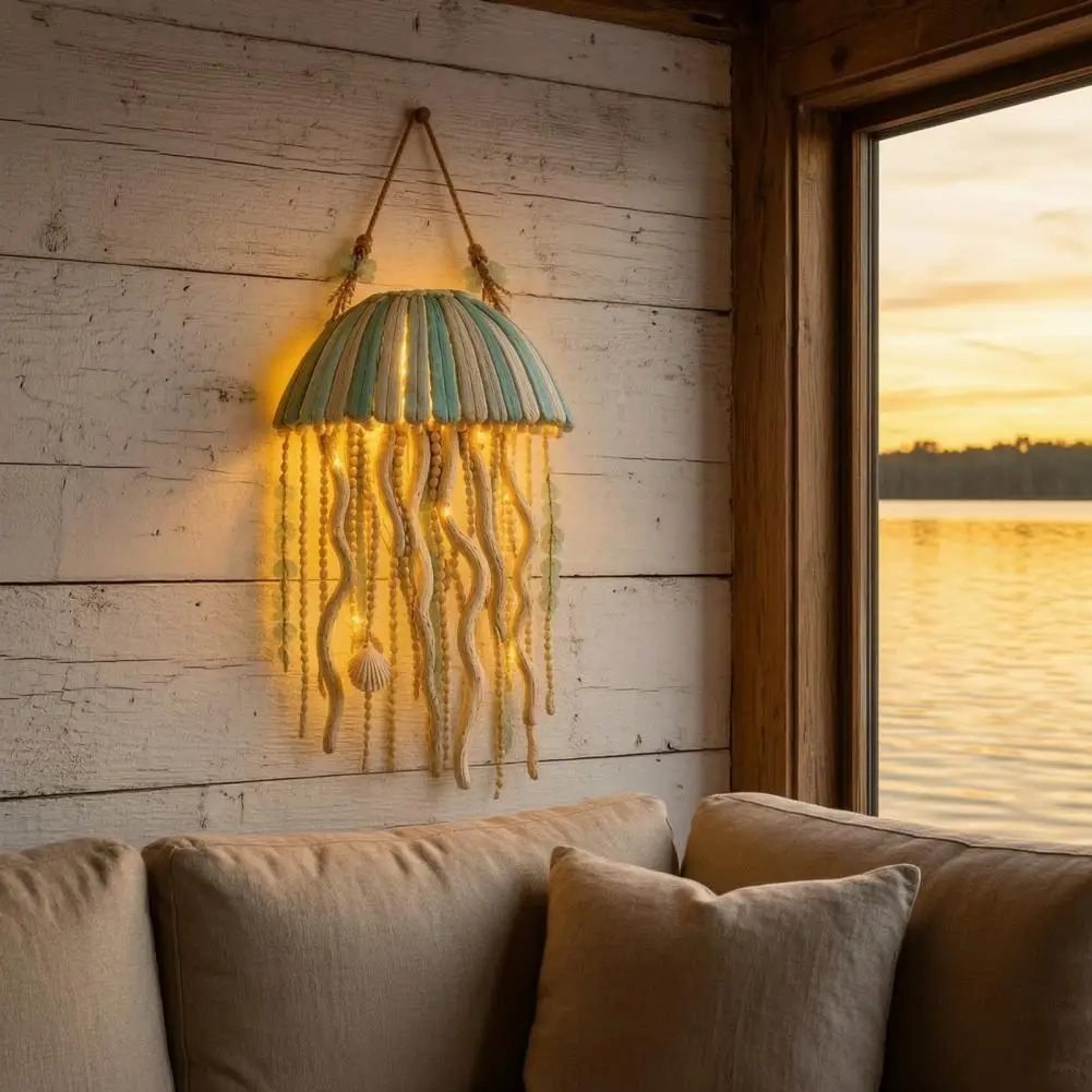 Wall Sconce Light Battery Operated Wall Lamp Coastal Fish Pendant Light Ocean-themed Resin Wall Art Decorative Sea Creature