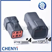 Conector impermeable automotriz macho hembra de 4 pines serie DTP negro DTP06-4S DTP04-4P para módulo de conector de alimentación Cummins ECM