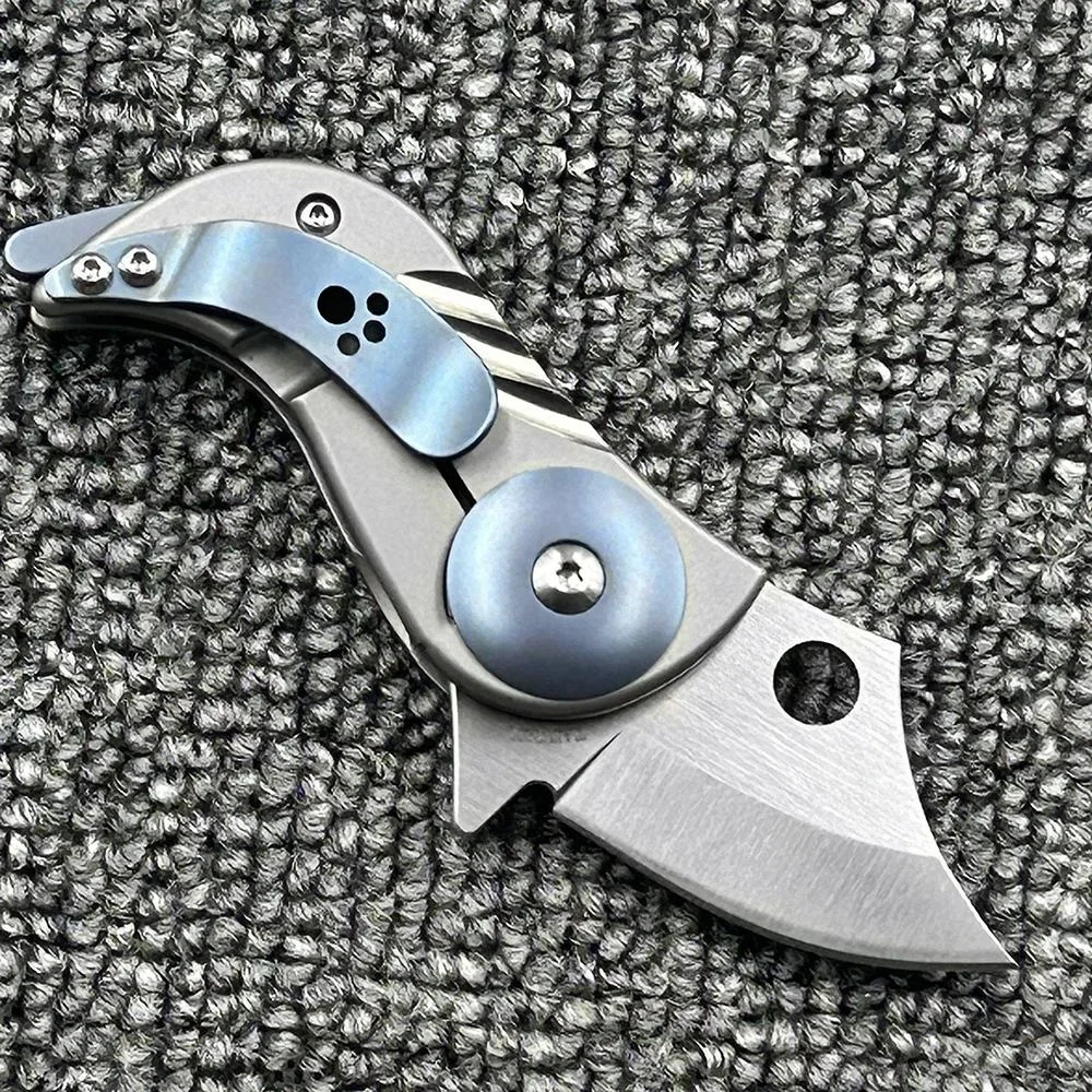 C256 titanium alloy handle pocketknife outdoor camping wilderness survival high hardness pocket EDC tool knife