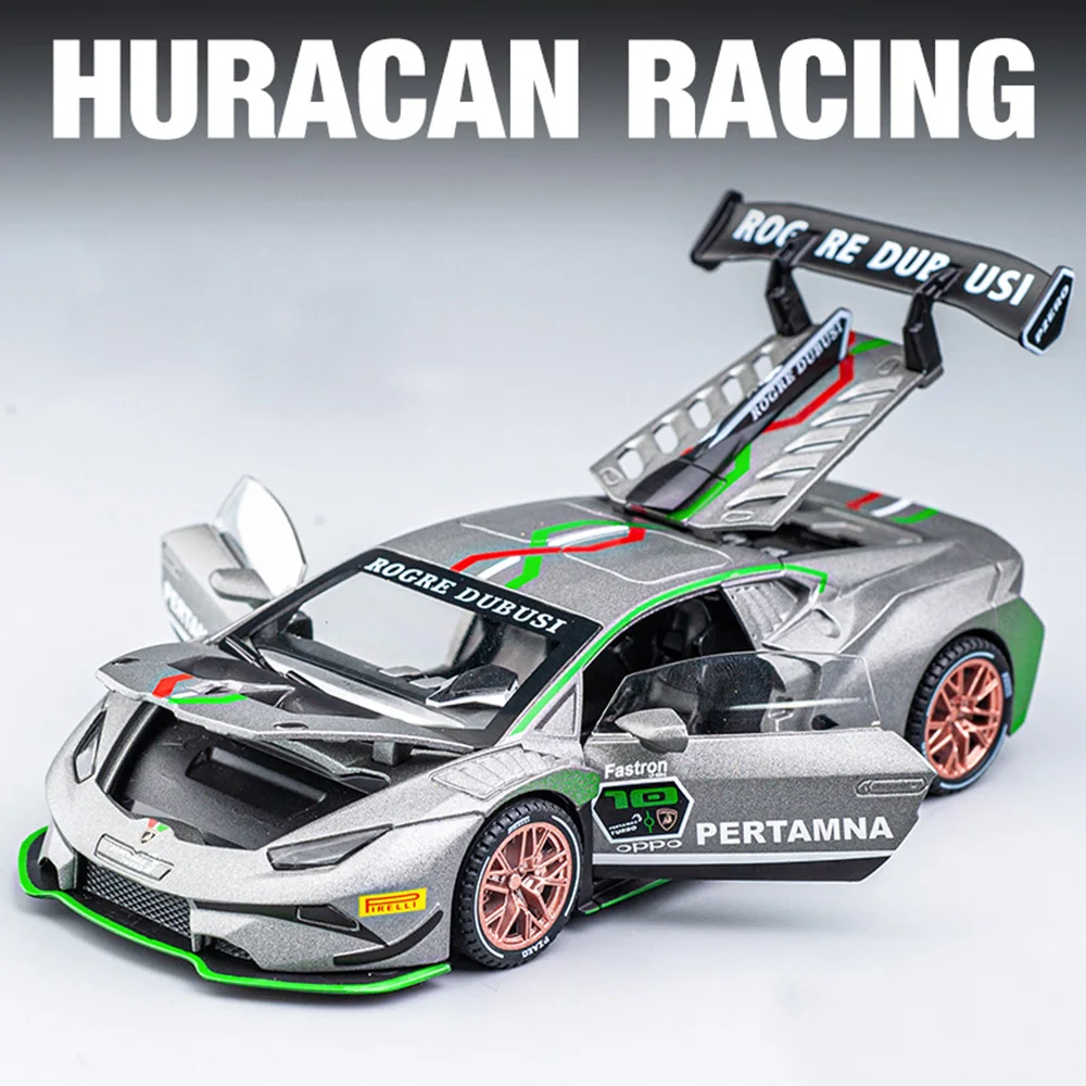 1:32 ウラカン ST EVO SIAN スーパーカーモデルおもちゃ メタルダイキャスト サウンドライト プルバック スポーツカー ミニチュア車両モデル 子供向け