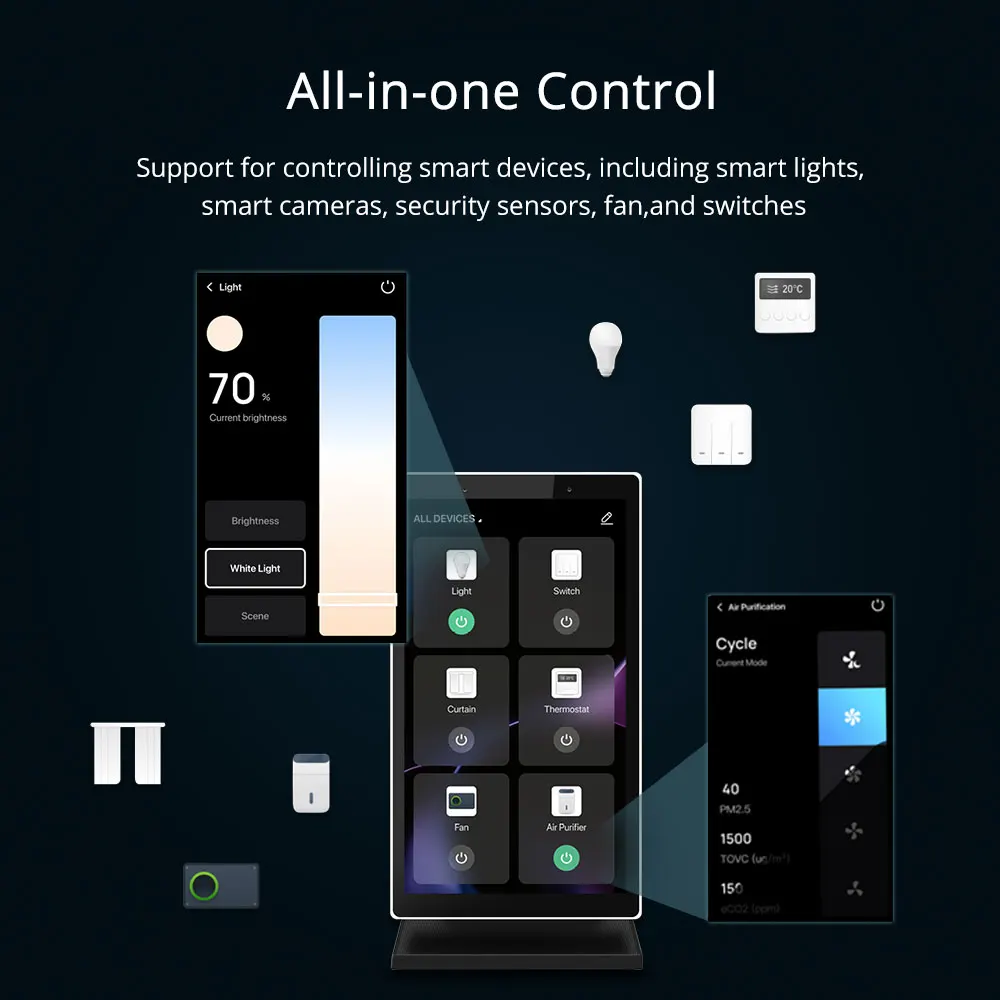 Zemismart 5 بوصة لوحة تحكم مركزية ذكية تعمل باللمس تأتي مع حامل مدمج Alexa Voice Zigbee BLE بوابة العمل مع Tuya