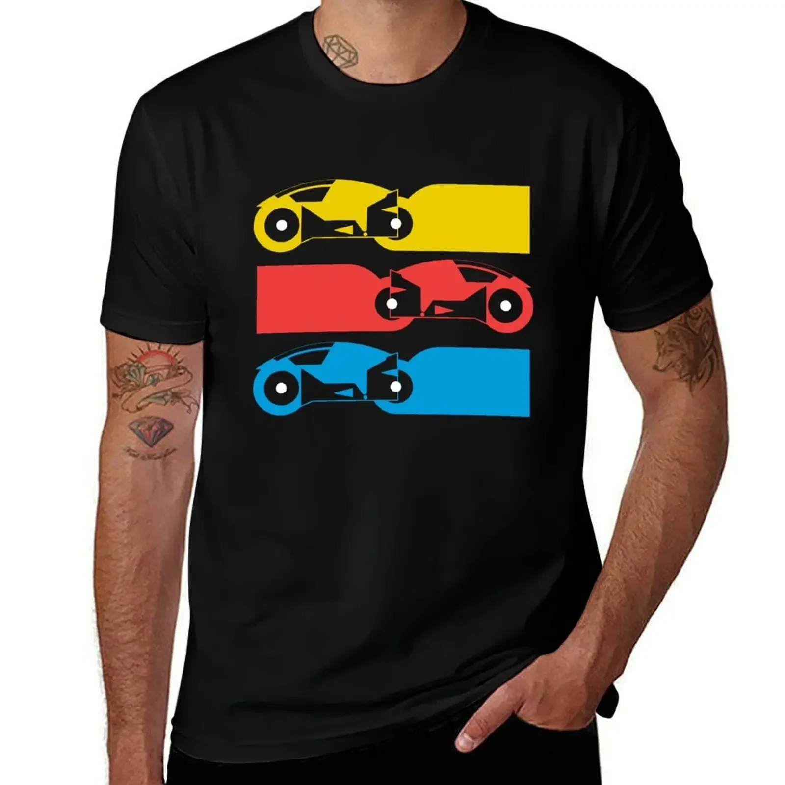 

Light Cycle Colours T-Shirt graphic tee shirt Luxury man sports fans heavy weight t shirts for men