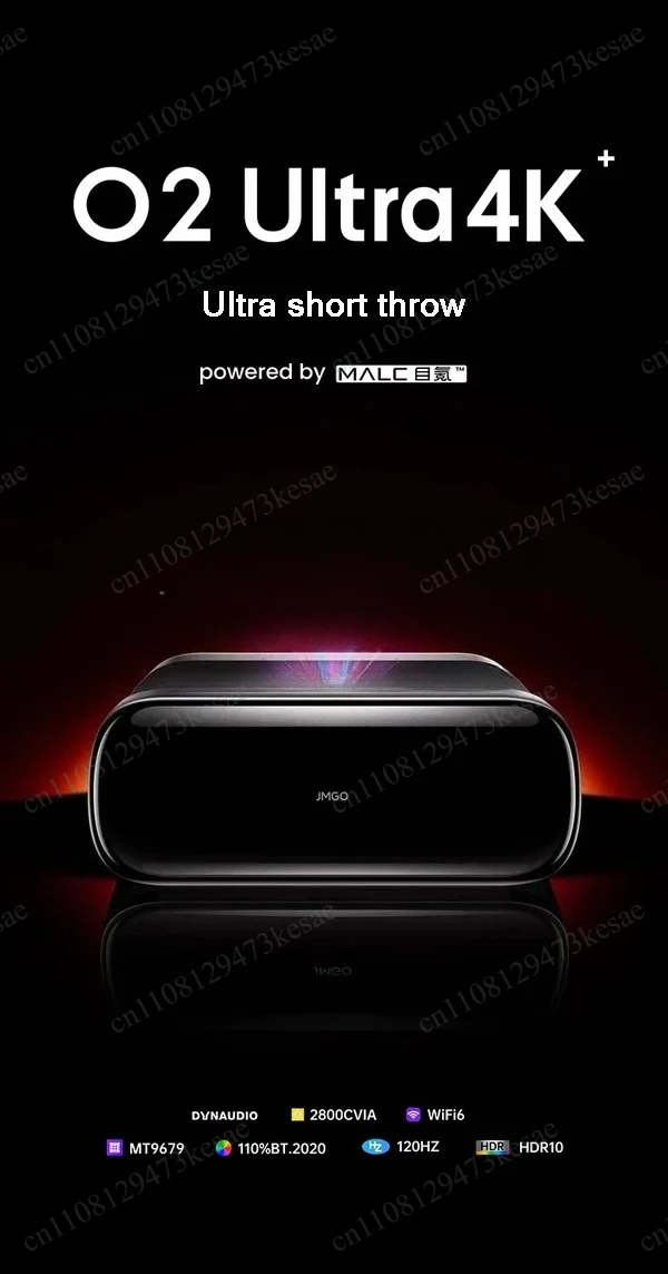 O2 Ultra 4K Laser Projector 2800 CVIA Lumens, Ultra Short Throw Beamer with 3-Color MEMC & 3840x2160 Resolution