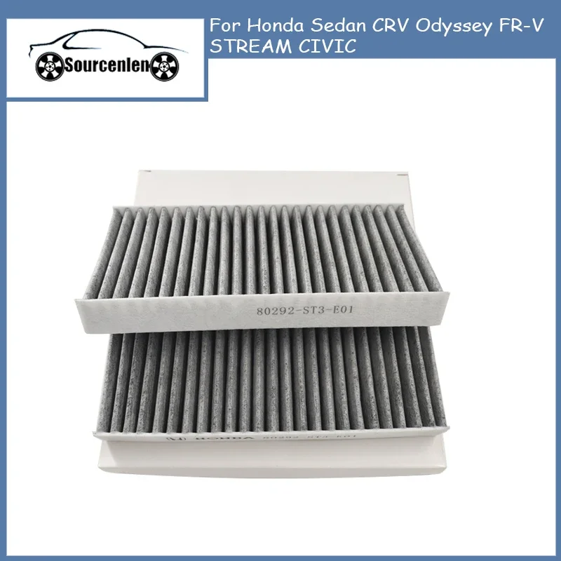 

Фильтр салона пыльцы с активированным углем для Honda Sedan CRV Odyssey FR-V STREAM CIVIC 80290-ST3-E01 80292-S7A-003