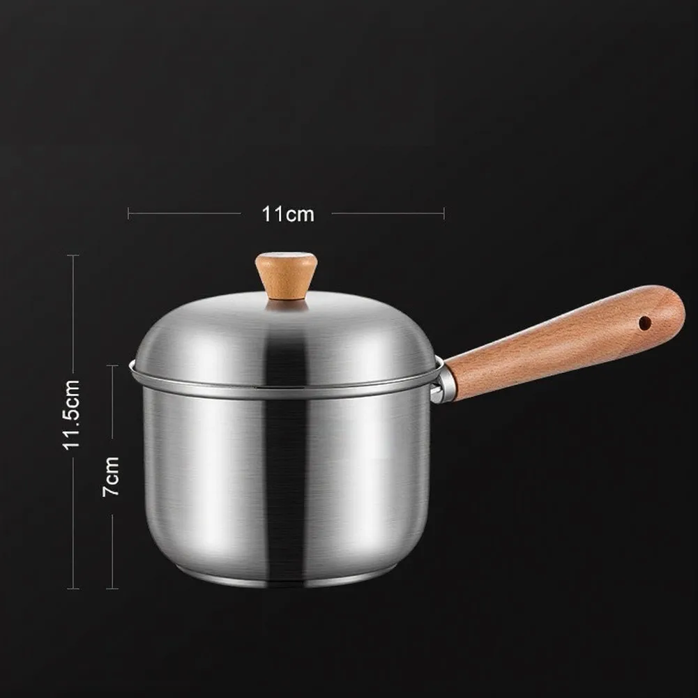 For Induction Cookers Rust Resistant Cookware Stainless Steel Milk Pot Silver Milk Pot Long Lasting Performance