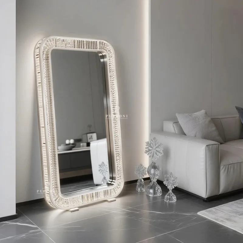 Floor Mirrors Full Length Extra Large Size Floor Standing Dressing Table Mirror 100cm 150cm 240cm Modern Wall Crystal Mirror