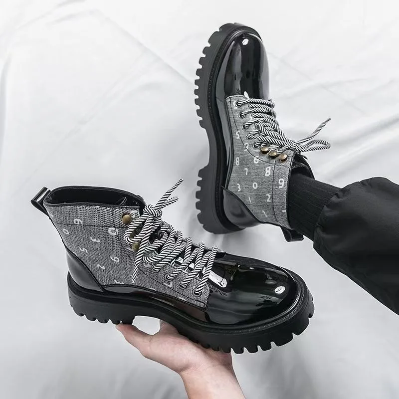 2026 Trendy High Top Sports Shoes Men's High-top Casual Shoes Korean Style Canvas Shoes Youth Student Men's Footwear