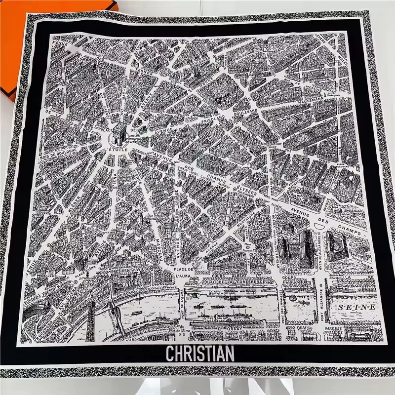 

90 см ручной скрученный саржевый шелковый шарф женский квадратный шарф с животными джунглей платки накидка бандана хиджаб шаль пляжное полотенце 2025