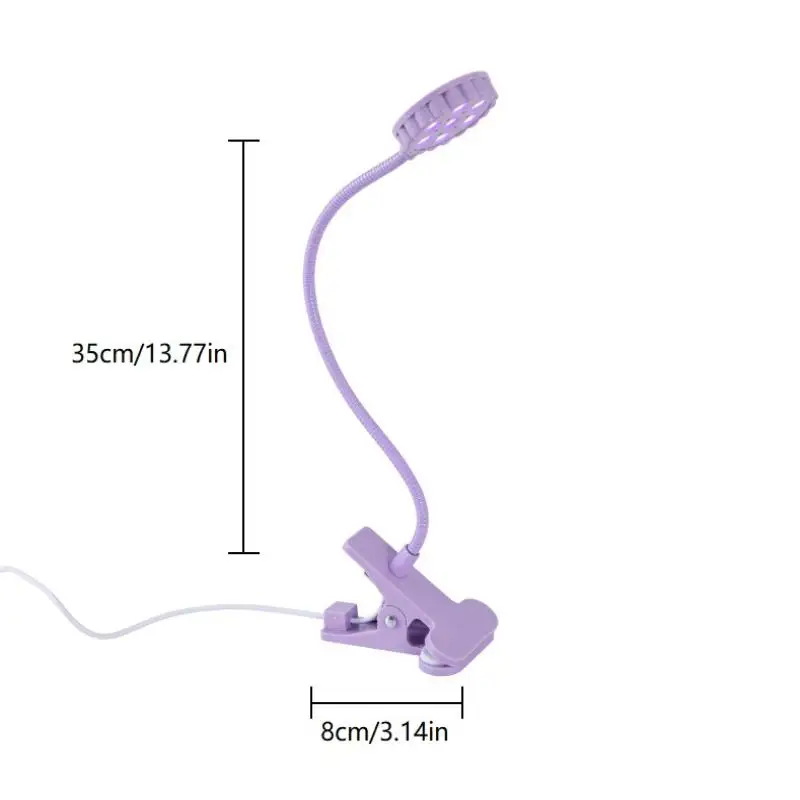 เครื่องอบเล็บด้วยแสงยูวี 6W 360 °   โคมไฟเล็บแบบคลิป LED โคมไฟตั้งโต๊ะยูวีแบบยืดหยุ่นสำหรับเจลขัดเงาสำหรับร้านเสริมสวยใช้ในบ้านทุกวัน