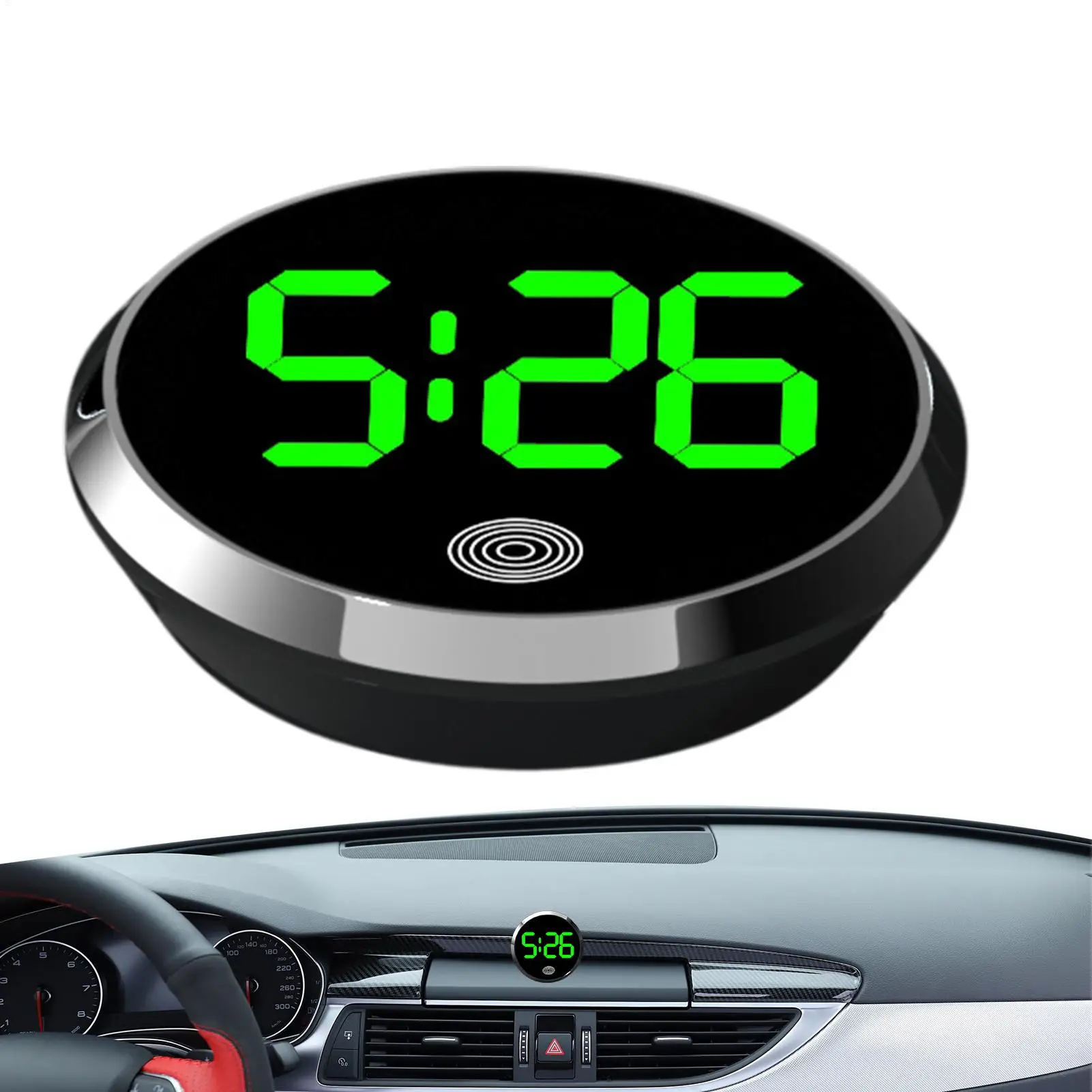 Tiny Digital Clock Touch-Control Digital Small Clock LED Display Light Watch for Fridge RV Classroom Travel Vehicle Dashboard