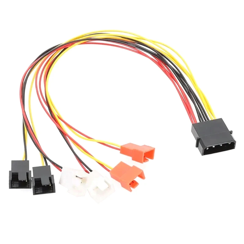 XD99 4Pin Molex to 3Pin/4 Pin 12V 7V 5V PC Case Fan Power Adapter Cable 3Pin 4Pin Connector Computer Cooling Fan Splitter