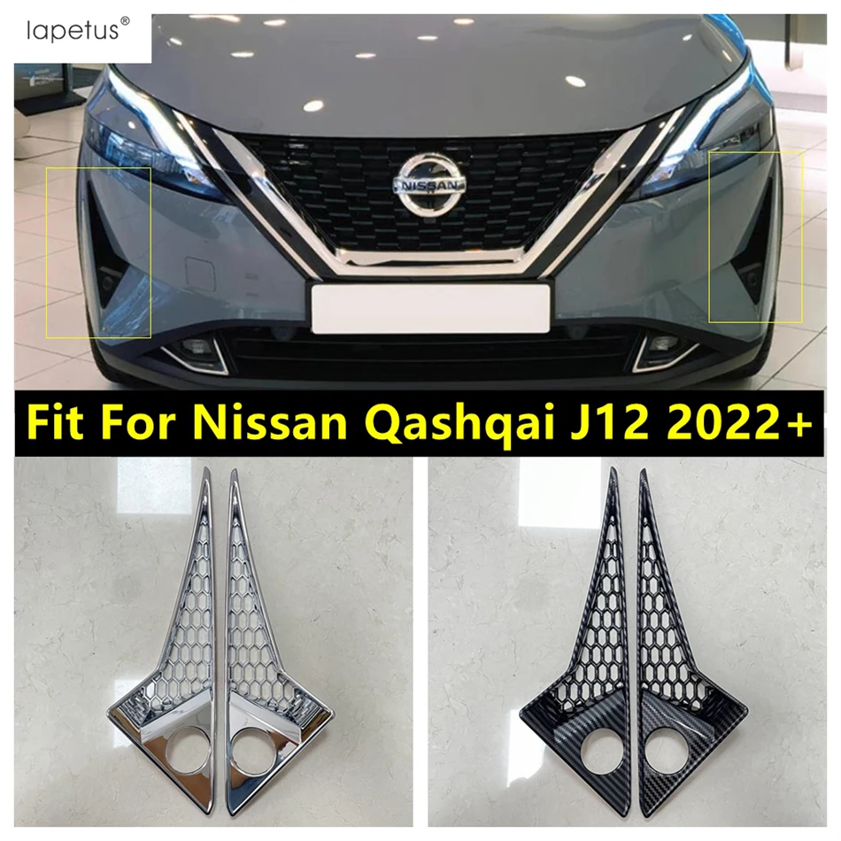 

Front Bumper Fog Lamp Light Eyebrow Frame Cover Trim ABS Chrome / Carbon Fiber Accessories For Nissan Qashqai J12 2022 2023 2024