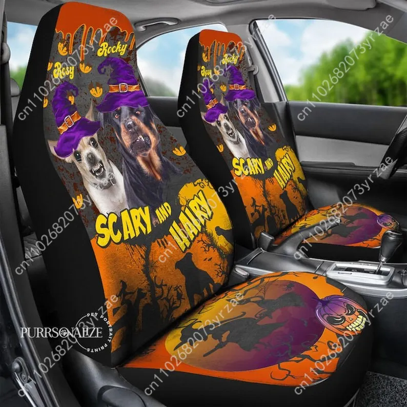 

Witch Dog Cat Car Seat Covers Universal Environmentally Friendly Interior Decorations Comfortable Breathable Car Seat Covers