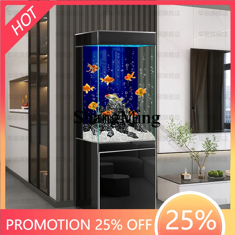 

SM household wall vertical square glass fish tank living room household floor type ecological water tank