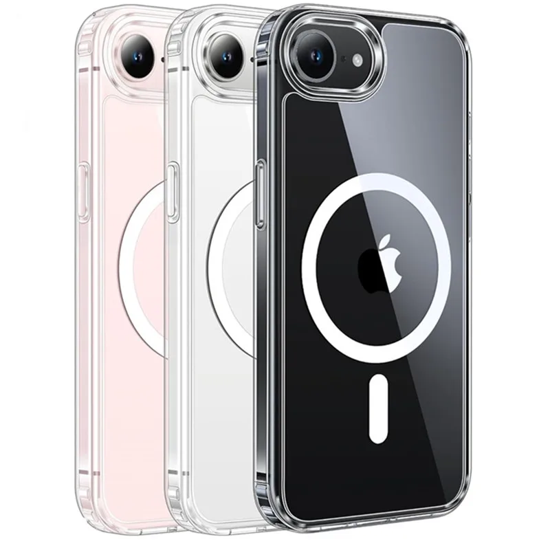 Magnetic Clear Phone Case for Magsafe IPhone Air 17 E 16 15 14 13 12 11 Pro Max Plus 17E 16E Mac Safe Transparent Bumper Cover