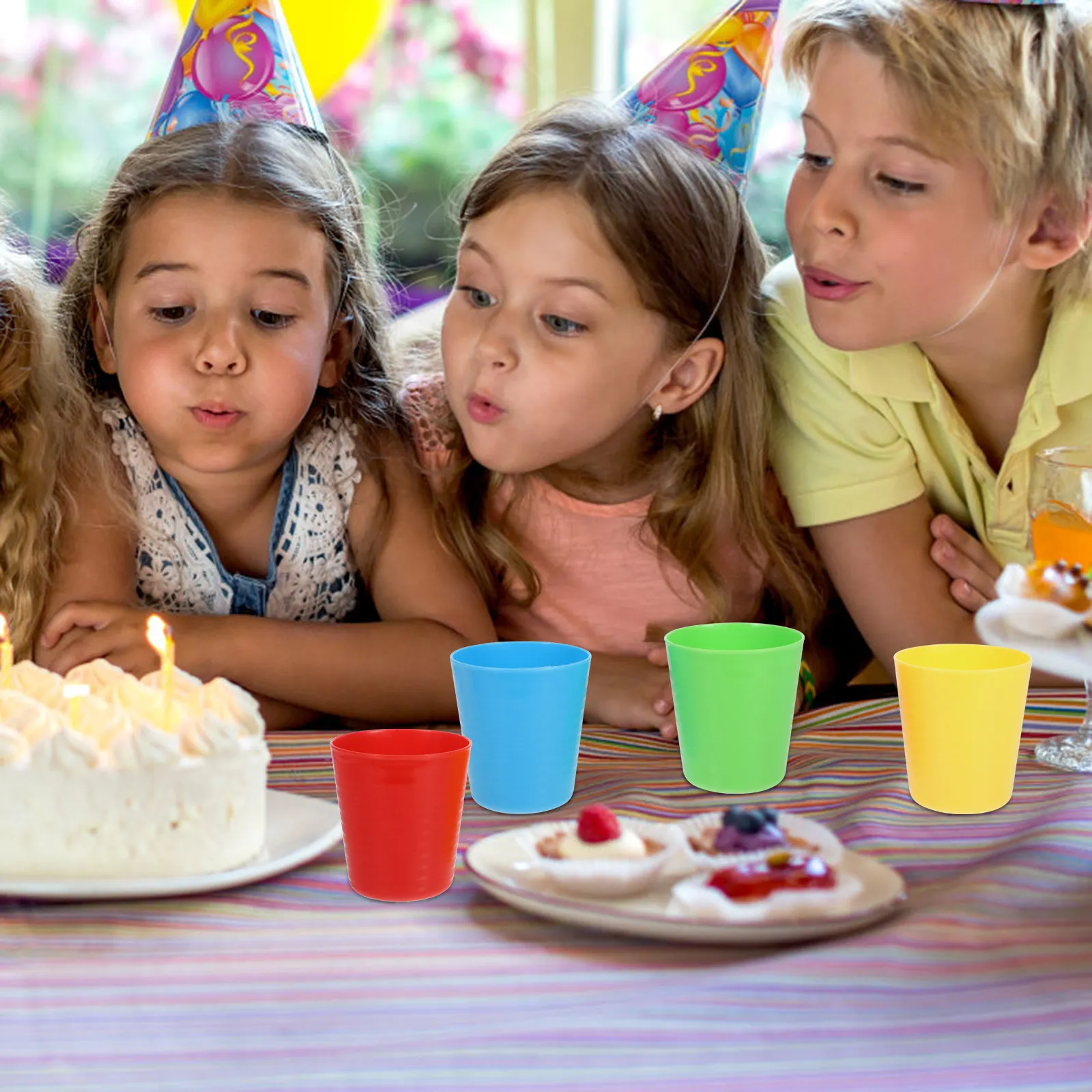 16pcs-drink-cups-plastic-unbreakable-stackable-kids-beverage-cups-reusable-multicolor-lightweight-water-mugs-for-party-home