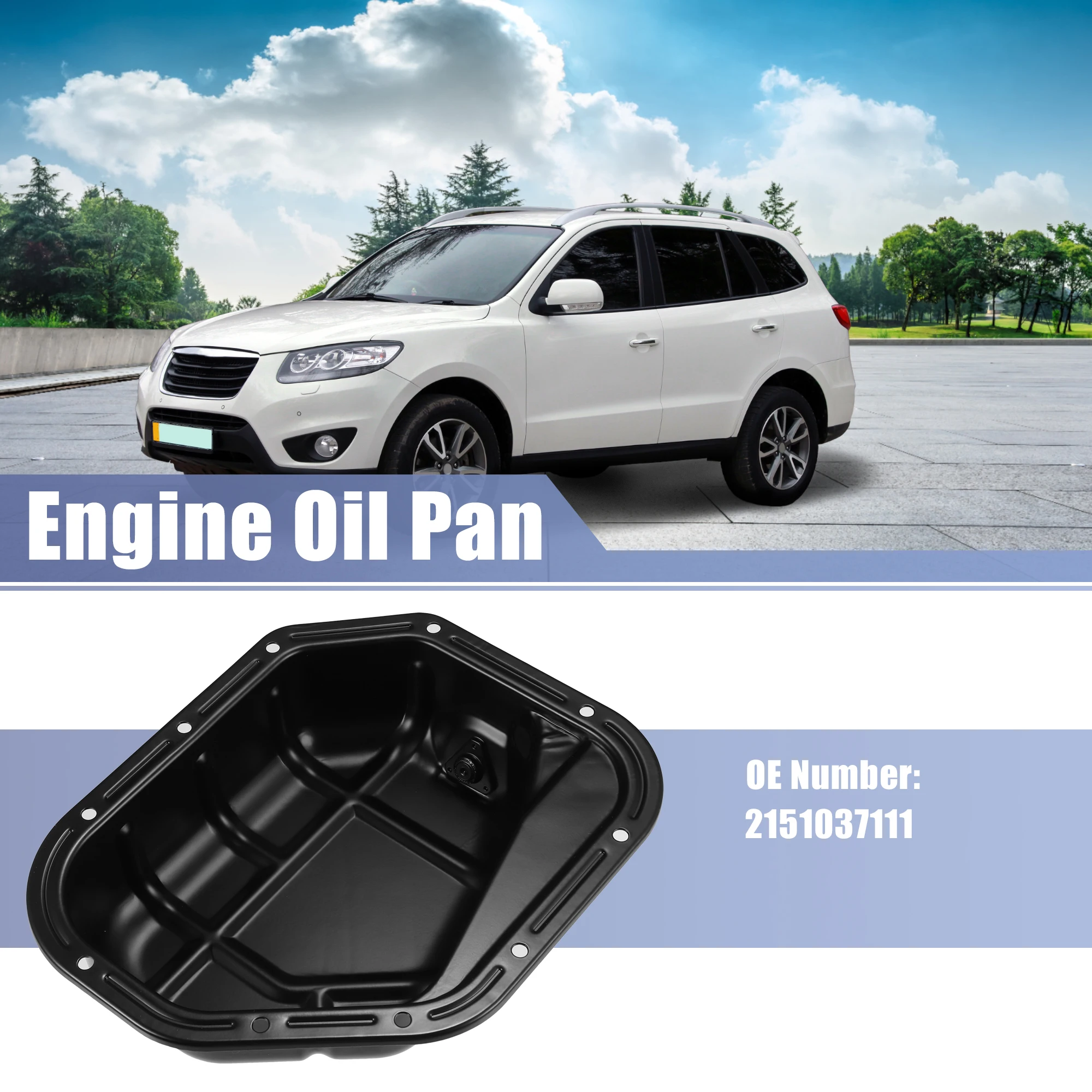 

UXCELL Engine Oil Pan Replacement No.2151037111 for Hyundai Santa Fe 2001-2006 Black