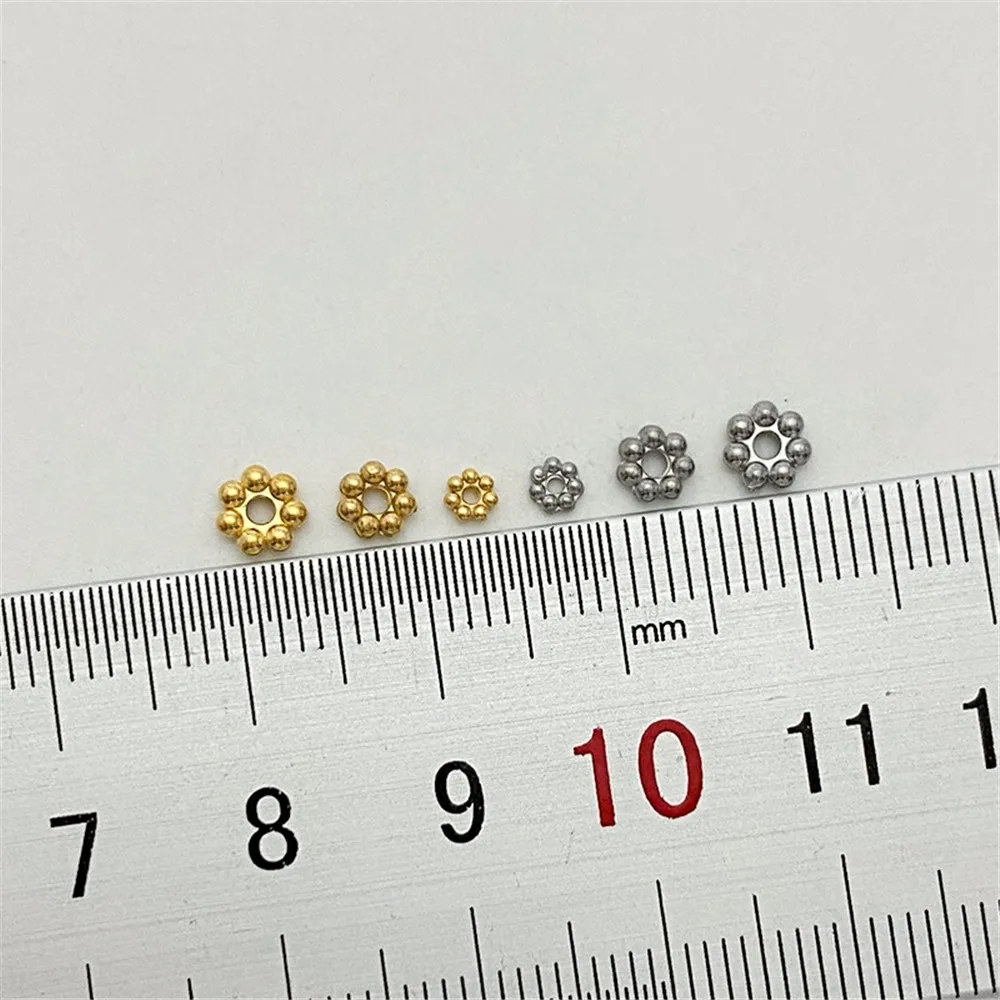 Titanium Steel Stainless Steel Non-fading Snowflake Spacer Bead Handmade DIY Beaded Bracelet Necklace Jewelry Gasket Accessories