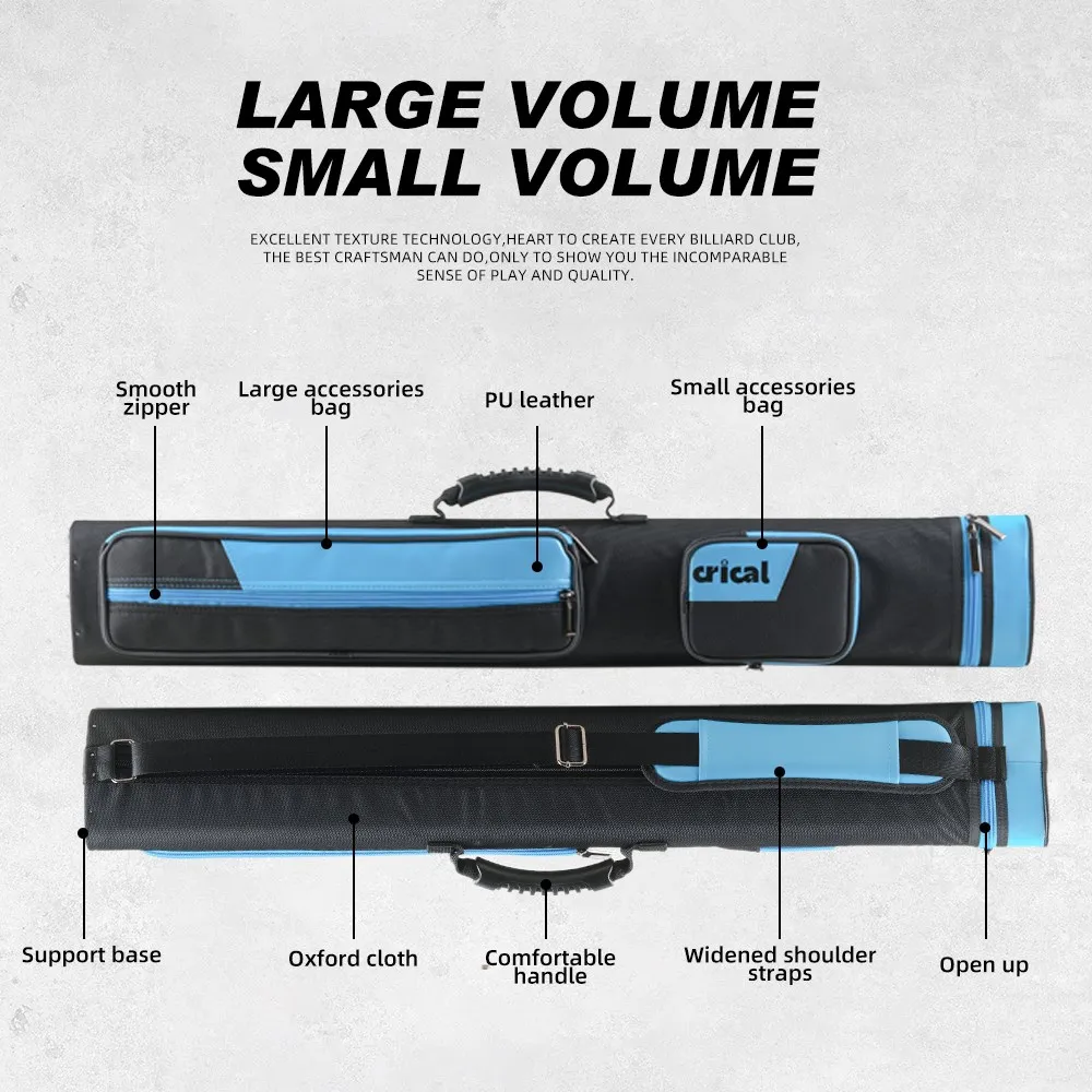 Tas sarung tongkat biliar keras CRICAL, sarung pelindung tongkat bilyar, 6 lubang, sarung kolam renang 2x4, panjang 86cm, kain Oxford, aksesori bola Sodok
