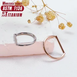 Piercing Nose Ring F136 Titanium D Shape Segment Ring Clicke Jewelry CZ Nose Earring Lip for Women Half Ring Cartilage Wholesale