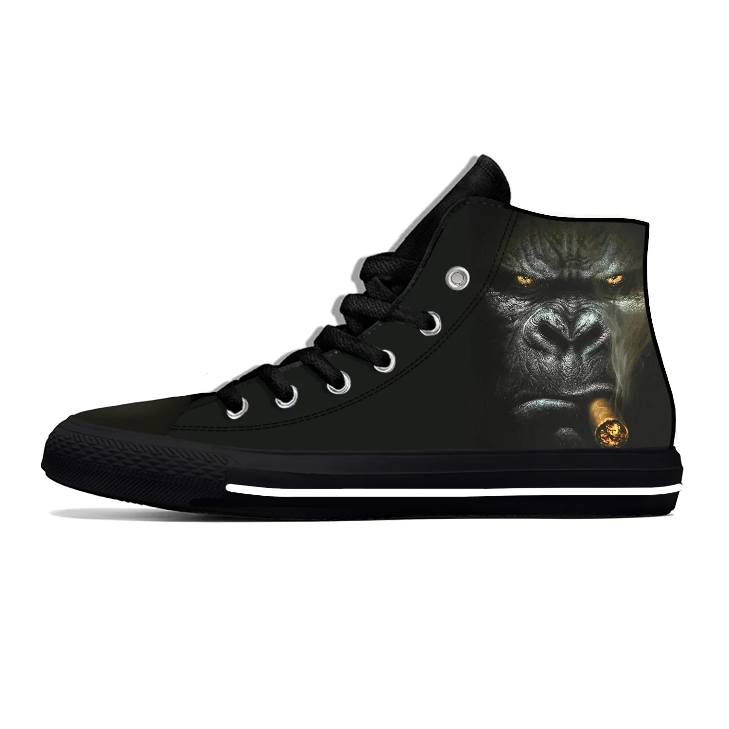 Funny Monkey Gorilla Pattern Lightweight Cloth 3D Print Hot Fashion High Top Canvas Shoes Mens Womens Casual Breathable Sneakers