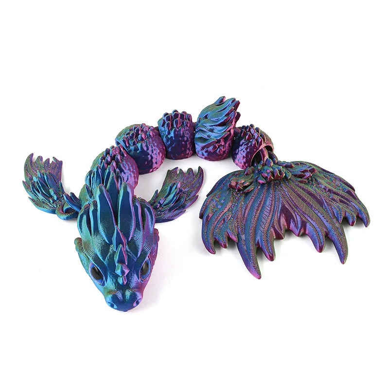 

Hot Sale 3D Printed Dragon Figurine with Large Tail And Movable Joints Model Toy And Tabletop Decoration for Desk Or Kids Gifts