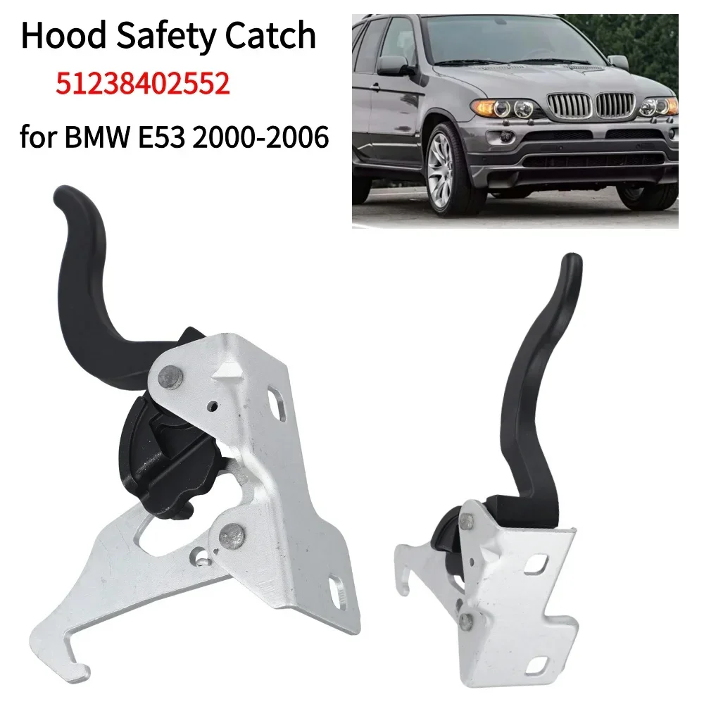 Hood Safety Catch for BMW E53 2000-2006 51238402552 Release Handle Engine Lid Latch Hook Car Engine Lock Buckle Car Accessories