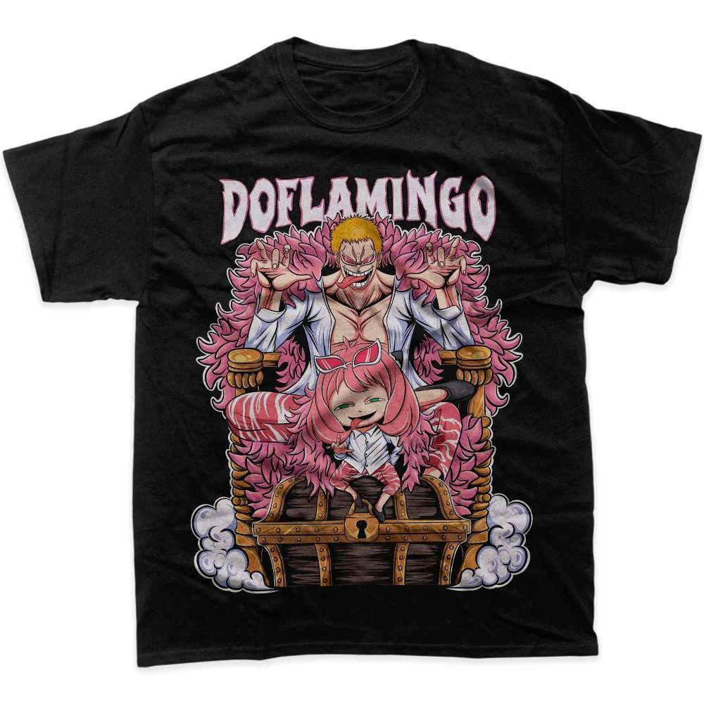 One Piece Anime Doflamingo Anya Forger Printed T-shirt Men's and Women's T-shirt Men's Top Sports T-shirt Men's T-shirt Summer T