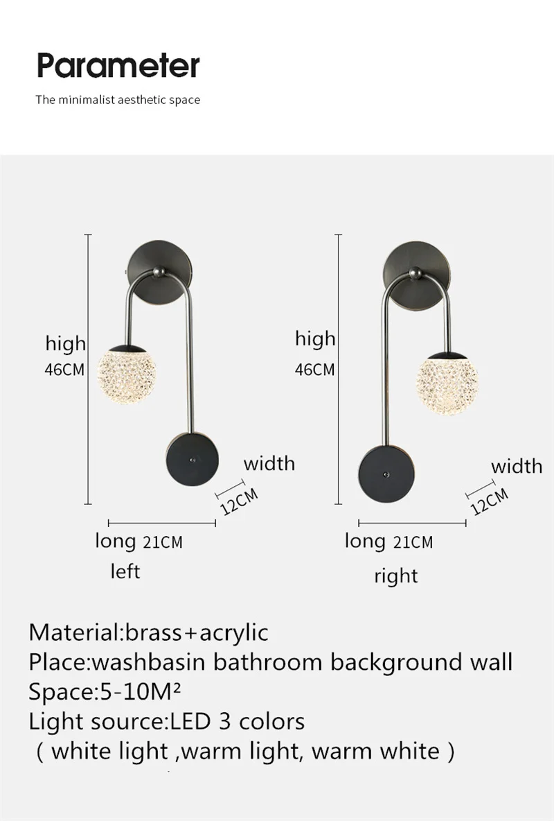 Liegeplatz moderne Gold Messing Nachttisch beleuchtung führte 3 Farben schöne kreative Wand lampe für zu Hause Bett Zimmer Dekor