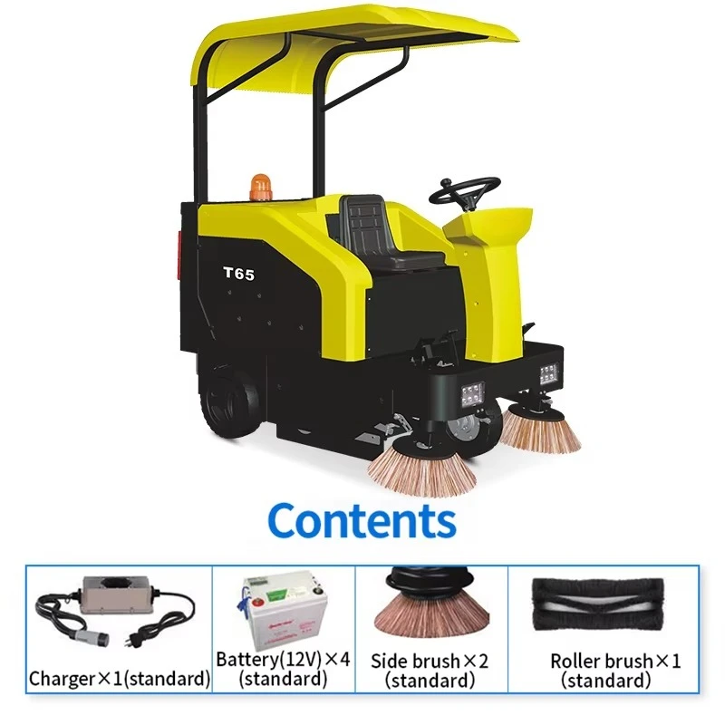 معدات تنظيف مكنسة القيادة ذات سعة كبيرة لورشة عمل الكناس الصناعية آلة صفحة الشوارع