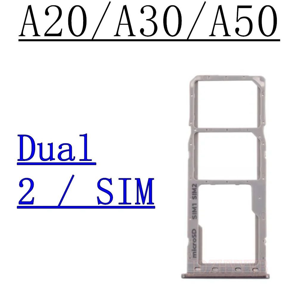 Dual Single Chip SIM Card Tray For Samsung Galaxy A20 A205F A205U A30 A305F A50 A505F Phone SIM1 + SIM2 Card Tray Part - view 3