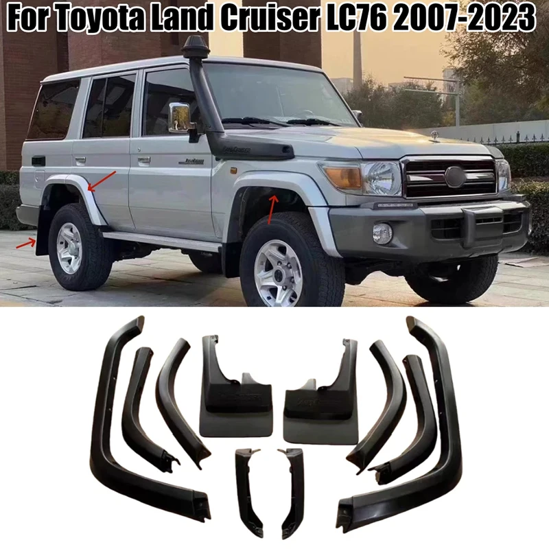 

Черные передние брызговики-накладки на колесные арки (фартуки) для Land Cruiser FJ76 LC76