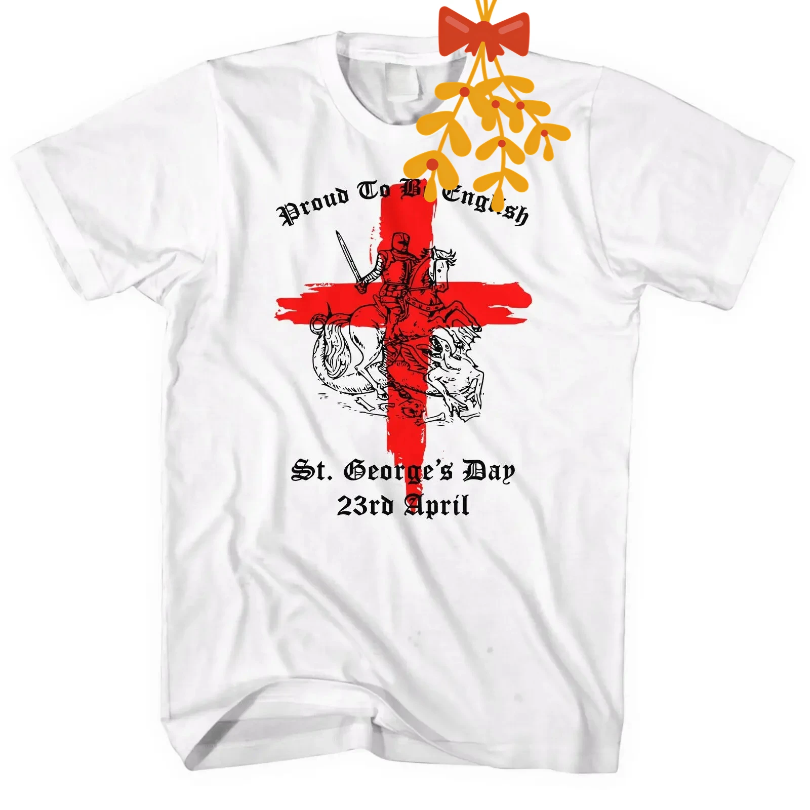 St Georges Day Proud To Be English Celebration T-Shirt 100% Cotton O-Neck Summer Short Sleeve Casual Mens T-shirt Size S-3XL