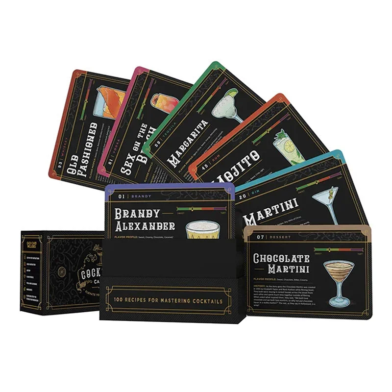 

Cocktail Cards: 100 Cocktail Recipes To Master Cocktails In Bartender Flashcard Form With Step By Step Cocktail Instructions