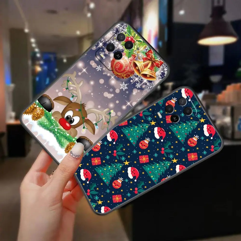 Phone Case For OPPO A98 A95 A96 A97 A94 A93 A92S A91 A79 A78 A76 A74 A58 A71 A59 4G 5G Case Funda Shell Santa Elk Christmas Tree