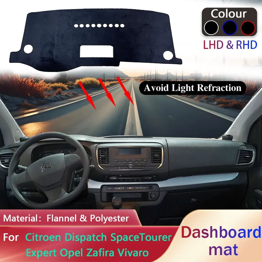 

Car Dashboard Pad for Citroen Dispatch SpaceTourer Expert Opel Zafira Vivaro 2016~2022 Liner Mat Dashmat Carpet Cover Accessorie