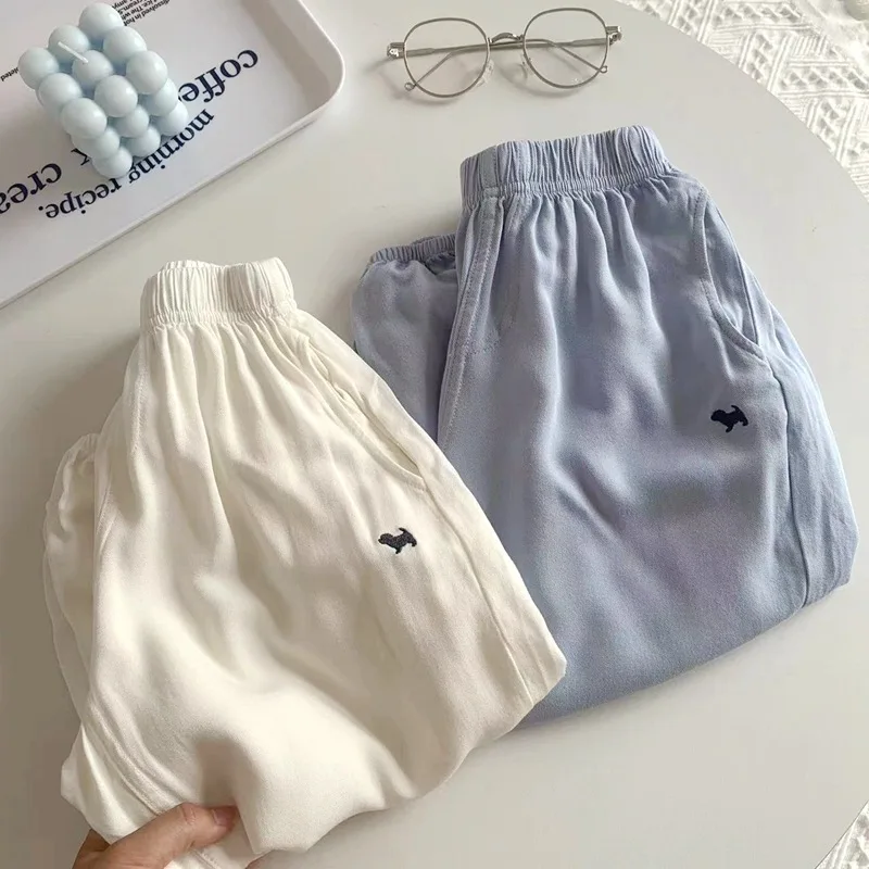 Children Summer Girls Thin Long Pants Loose Fit Casual Cute Breathable Clothes