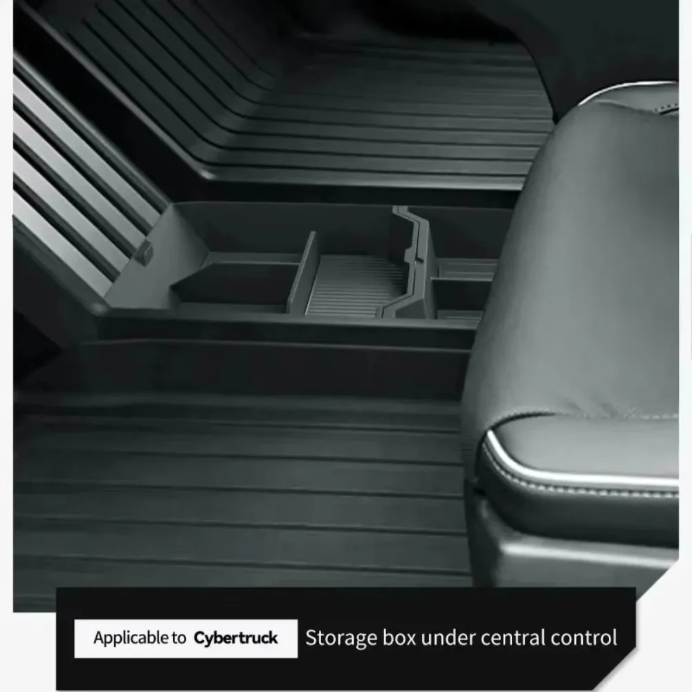 For Tesla Cybertruck 2024‑2025 Center Console Lower Storage Box Drinks Holder Tray Organizer  Car Interior Mod Accessories